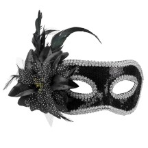 Loup Venice Fiore Noir pas cher | Masque vénitien femme