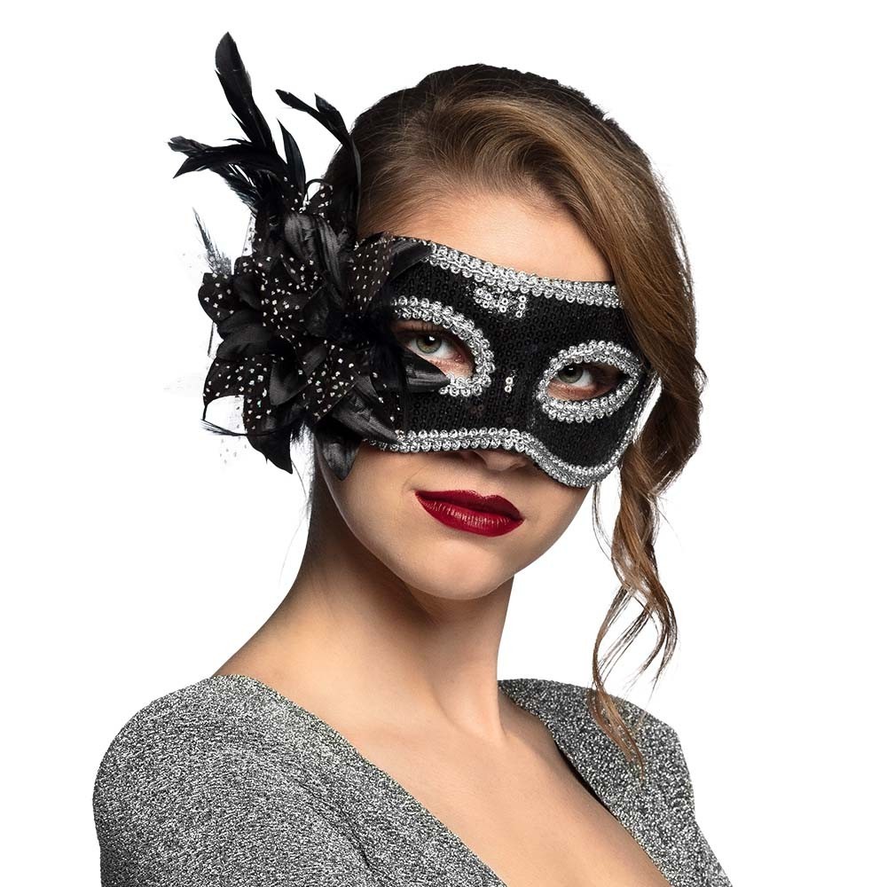 Loup Venice Fiore Noir pas cher | Masque vénitien femme