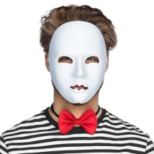 Masque Mime Blanc Adulte Pas Cher | Masque Théâtre Halloween