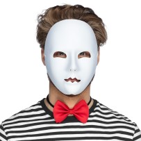 Masque Mime Blanc Adulte Pas Cher | Masque Théâtre Halloween
