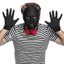 Masque Mime Noir Adulte Pas Cher | Masque Théâtre Halloween