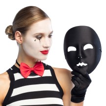 Masque Mime Noir Adulte Pas Cher | Masque Théâtre Halloween