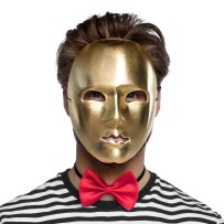 Masque Mime Or Adulte Pas Cher | Masque Doré Carnaval Halloween