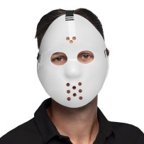 Masque visage Hockey blanc pas cher pour Halloween