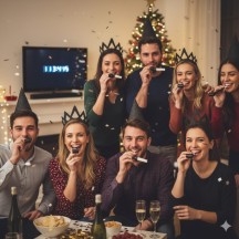 Pochette Cotillons 10 Personnes GLITTER NOIR - 21417NO - Cotillons