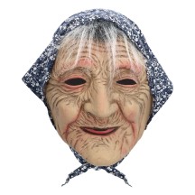 Masque Vieille Femme en latex avec capuchon adulte | Fiesta Factory