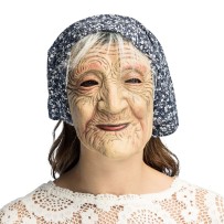 Masque Vieille Femme en latex avec capuchon adulte | Fiesta Factory
