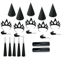 Pochette Cotillons 10 Personnes GLITTER NOIR - 21417NO - Cotillons