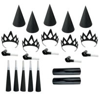 Pochette Cotillons 10 Personnes GLITTER NOIR - 21417NO - Cotillons