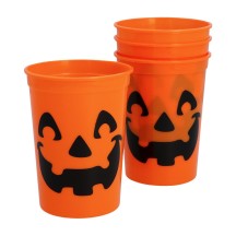 4 Gobelets Citrouille Halloween 30 cl Pas Cher