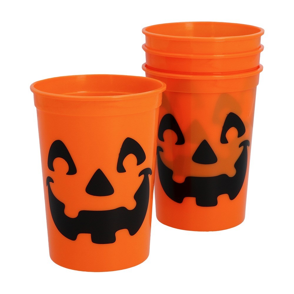 4 Gobelets Citrouille Halloween 30 cl Pas Cher