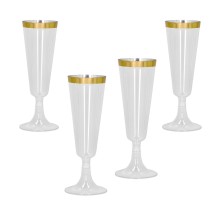 4 Flûtes à Champagne Or 14 cl Pas Cher