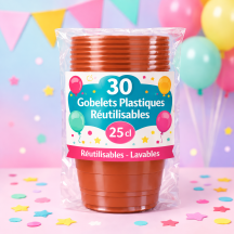 30 Gobelets Terracotta 25 cl réutilisables pas cher