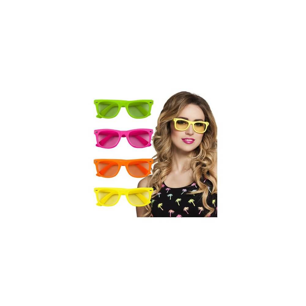 Lunettes Party Dance Fluo – 4 Coloris Assortis - B02569 - Lunettes fantaisie