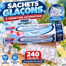 Sachets Glaçons Fermeture Automatique PEBD 240 | Fiesta Factory