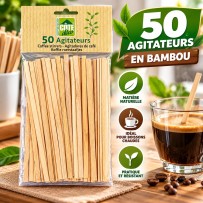 50 Agitateurs en Bambou pour Café | Fiesta Factory