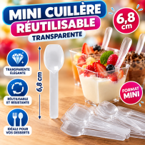 Mini Cuillère Transparente Réutilisable 6,8 cm | Fiesta Factory