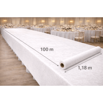 Nappe papier damassée blanche – Rouleau 100 m - F40016 - Nappes damassées