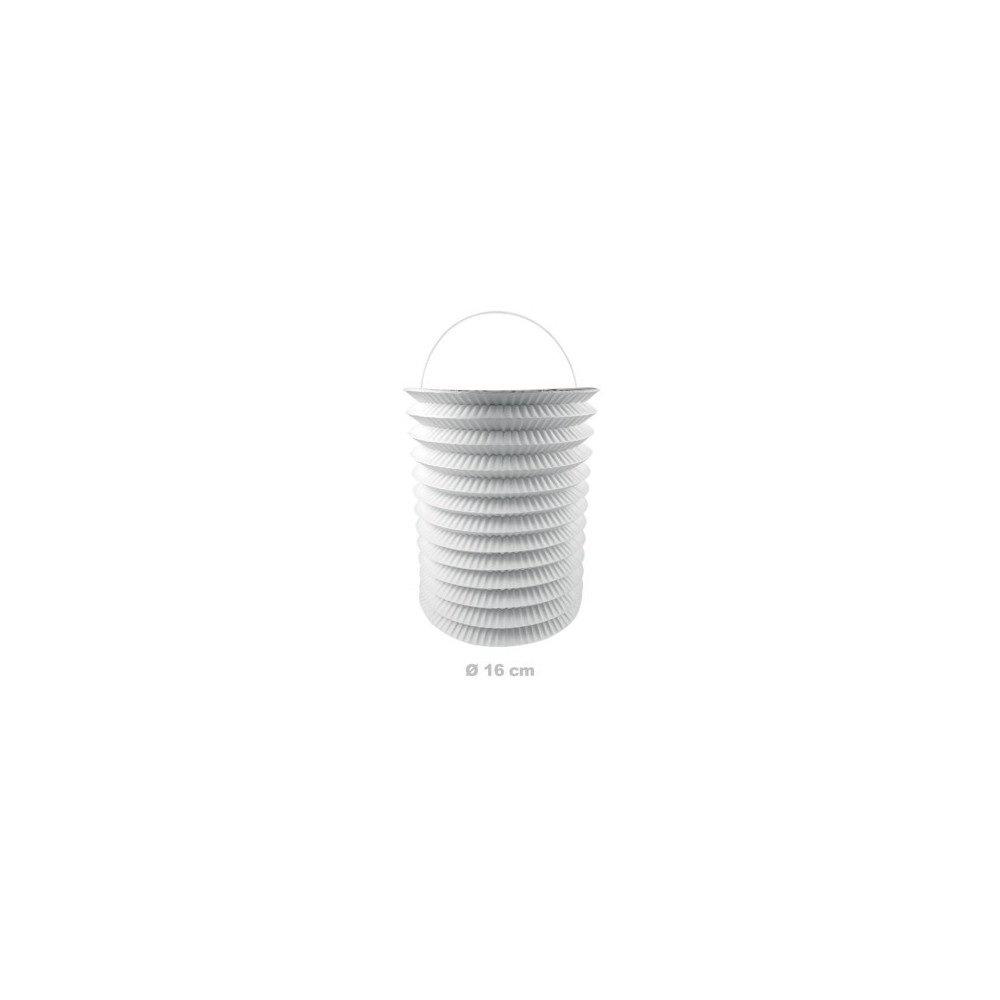 Lampion cylindrique 16 cm BLANC