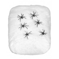 Toile d'araignée blanche 100 g Halloween avec araignées