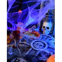 Toile d'araignée blanche 100 g Halloween avec araignées