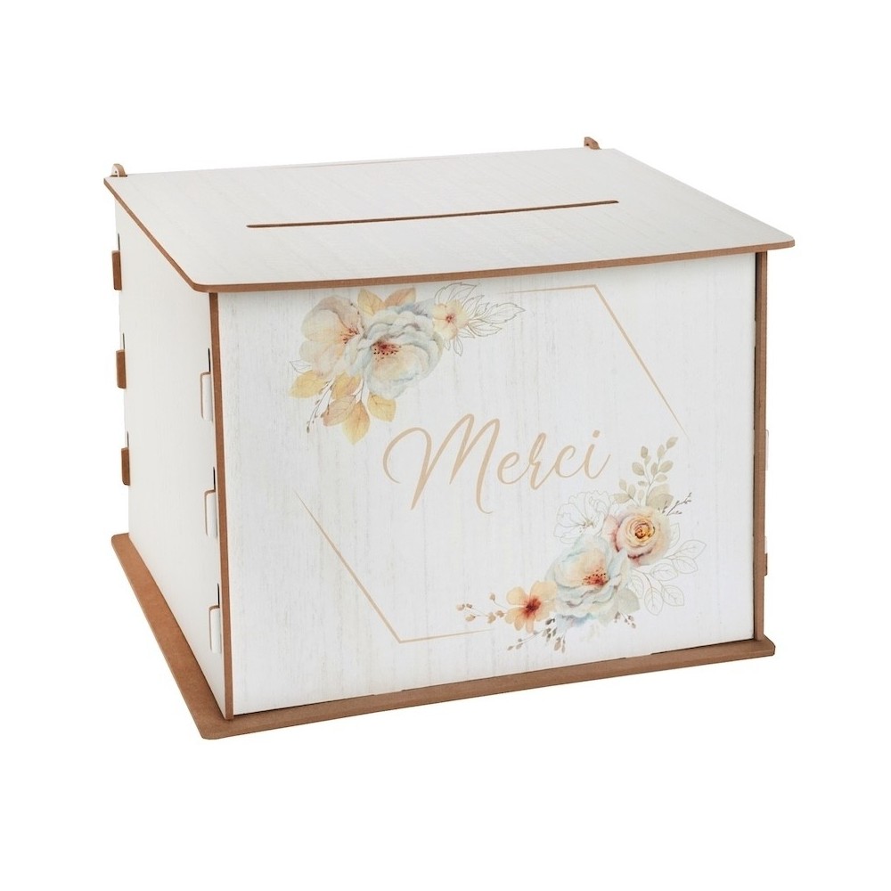 Boîte aux lettres Merci en bois pour mariage | Fiesta Factory