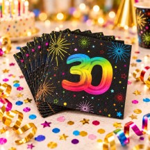 Serviettes Santex Âge 30 ans Multicolores – Anniversaire