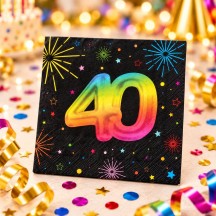 Serviettes Santex Âge 40 ans Multicolores – Anniversaire