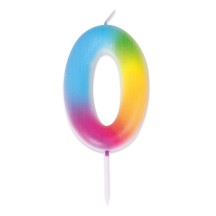 Bougie Anniversaire Multicolore Chiffre 0 | Fiesta Factory