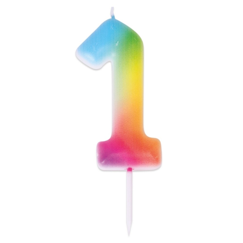 Bougie Anniversaire Multicolore Chiffre 1 | Fiesta Factory