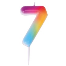 Bougie Anniversaire Multicolore Chiffre 7 | Fiesta Factory