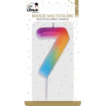 Bougie Anniversaire Multicolore Chiffre 7 | Fiesta Factory