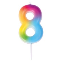 Bougie Anniversaire Multicolore Chiffre 8 | Fiesta Factory