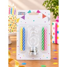 Bougie LED Lumineuse Chiffre 6 pour Anniversaire | Fiesta Factory