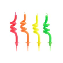 4 Bougies Anniversaire Tourbillons Multicolores