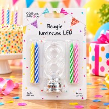 Bougie LED Lumineuse Chiffre 8 pour Anniversaire | Fiesta Factory