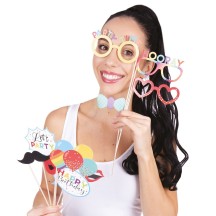 Photobooth Multicolore Lot de 10 Accessoires
