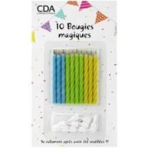 10 Bougies Magiques Anniversaire pour Gâteau