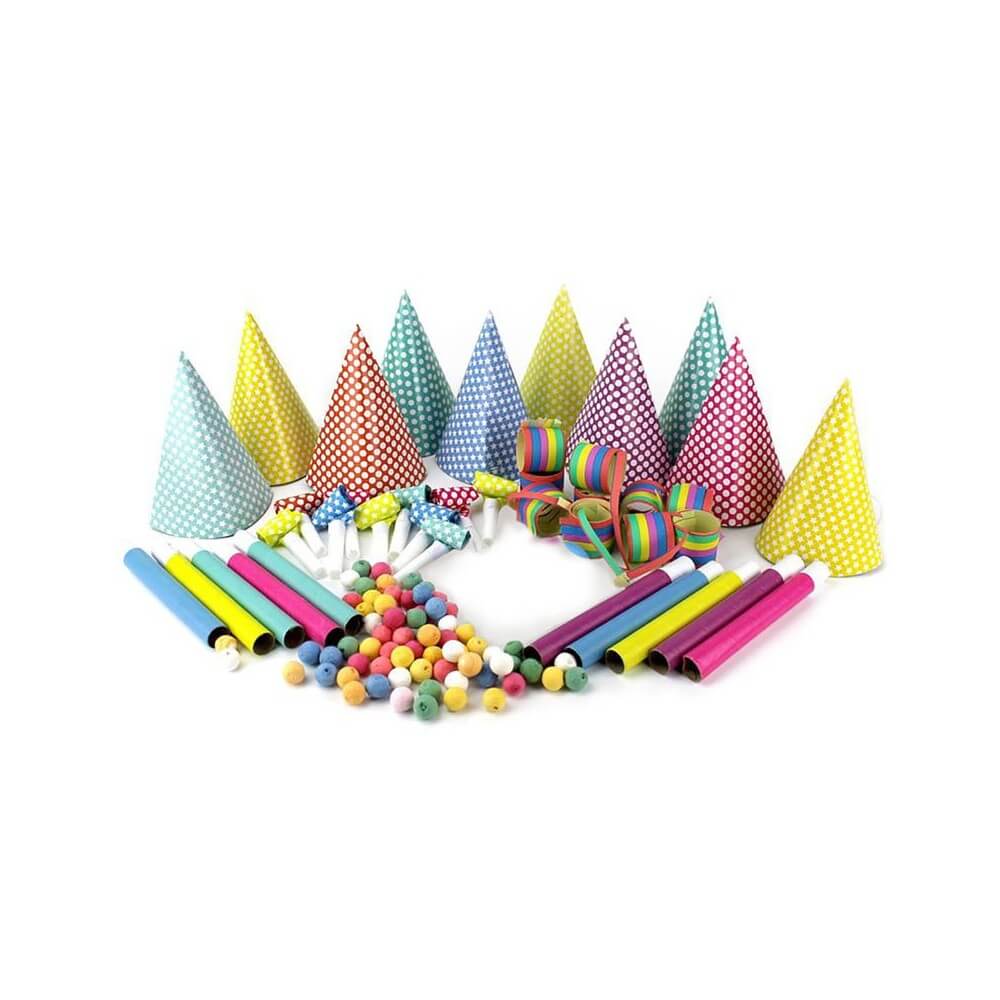 Boîte Cotillons 10 Personnes HAPPY COLOR 2 - 21400HC2 - Cotillons