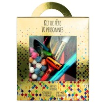 Boîte Kit 10 Personnes METAL COLOR - 21425 - Cotillons