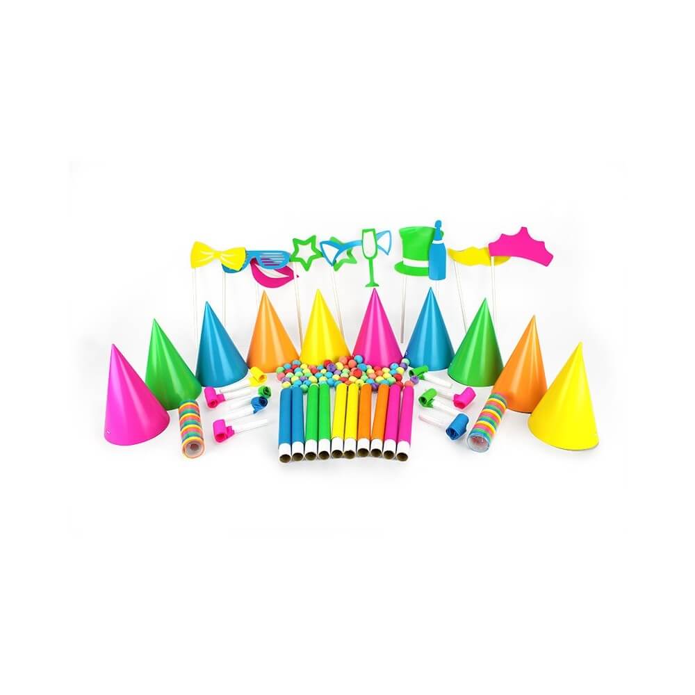 Boîte Cotillons 10 Personnes FLUO - 21406 - Cotillons