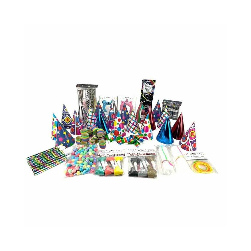 Boîte Cotillons 25 Personnes – Kit Fête XXL Complet - 21410 - Cotillons