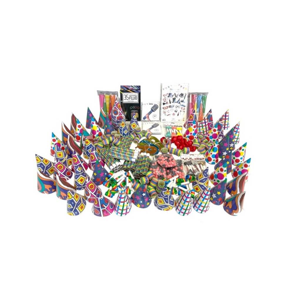 Boîte Cotillons 100 Personnes – Carton XXL Événement - 21411P - Cotillons