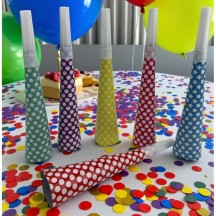 6 Trompettes 20 cm HAPPY COLOR - 22821HC2 - Cotillons