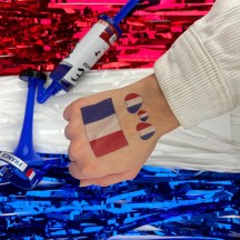 8 Tatouages éphémères Supporter France - 25929 - Strass & Paillettes