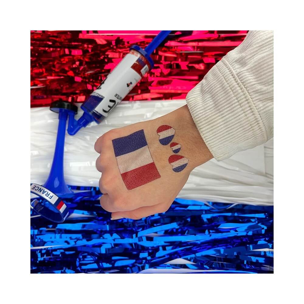 8 Tatouages éphémères Supporter France - 25929 - Strass & Paillettes