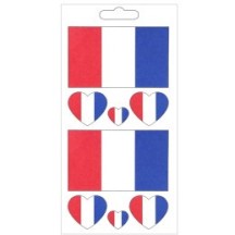 8 Tatouages éphémères Supporter France - 25929 - Strass & Paillettes