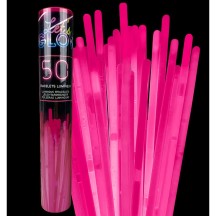 Tube 50 Bracelets Lumineux Rose 5x200 mm - 28116 - Accessoires Fluo & Lumineux