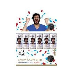 Canon à Confettis Papier 20 cm Bleu Blanc Rouge - 28520 - Canons à confettis