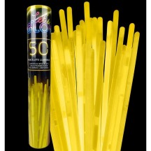 Tube 50 Bracelets Lumineux Jaune 5x200 mm - 28114 - Accessoires Fluo & Lumineux
